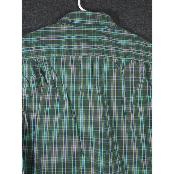 Old Navy Shirt Mens Large L Button Up Plaid Regular Fit Long Sleeve Green - Picture 10 of 12